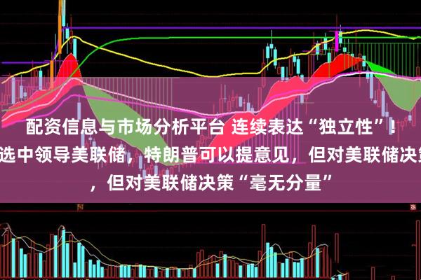 配资信息与市场分析平台 连续表达“独立性”！哈塞特：若被选中领导美联储，特朗普可以提意见，但对美联储决策“毫无分量”